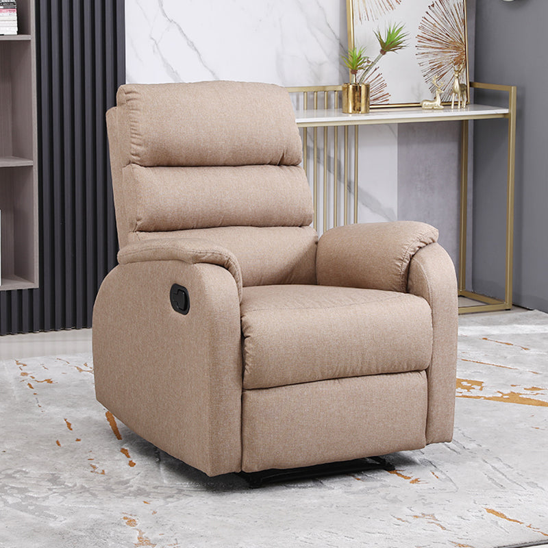 Contemporary Recliner Chair Metal Solid Color Swivel Rocker Manual-Push Botton