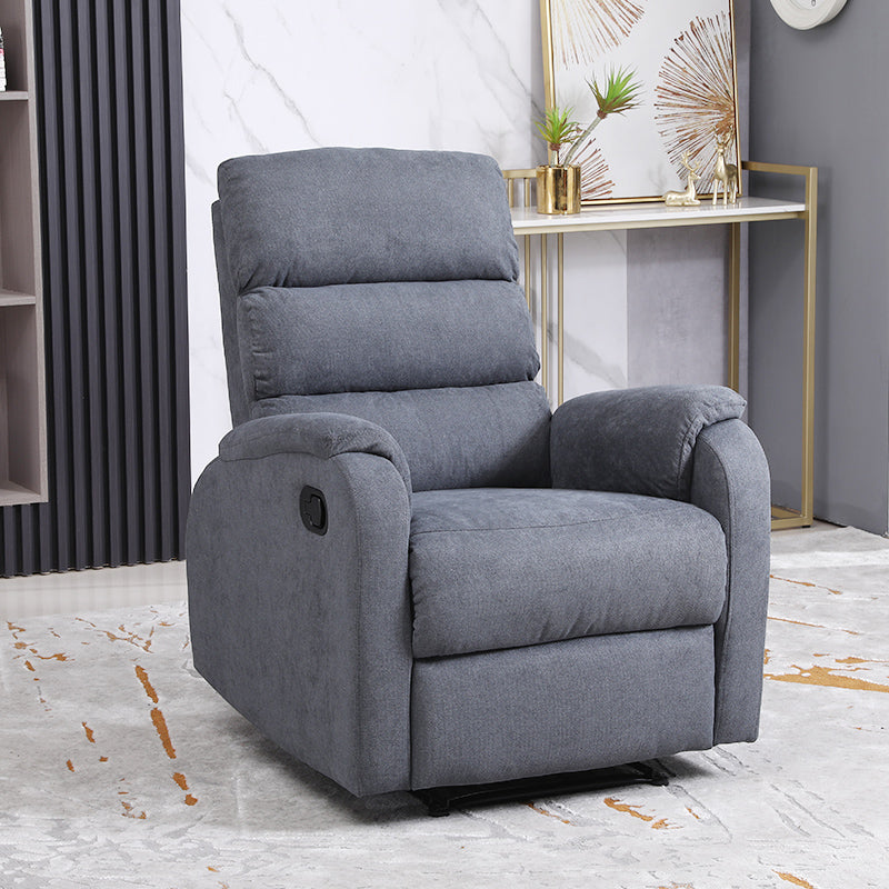 Contemporary Recliner Chair Metal Solid Color Swivel Rocker Manual-Push Botton