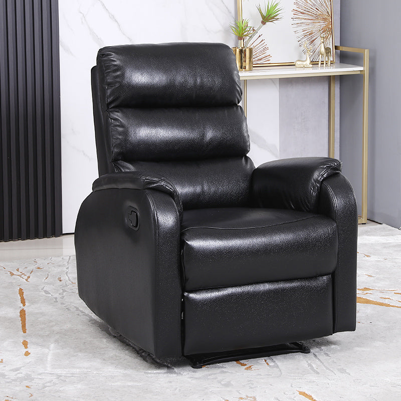 Contemporary Recliner Chair Metal Solid Color Swivel Rocker Manual-Push Botton