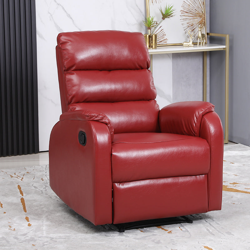 Contemporary Recliner Chair Metal Solid Color Swivel Rocker Manual-Push Botton