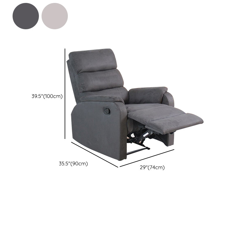 Contemporary Recliner Chair Metal Solid Color Swivel Rocker Manual-Push Botton