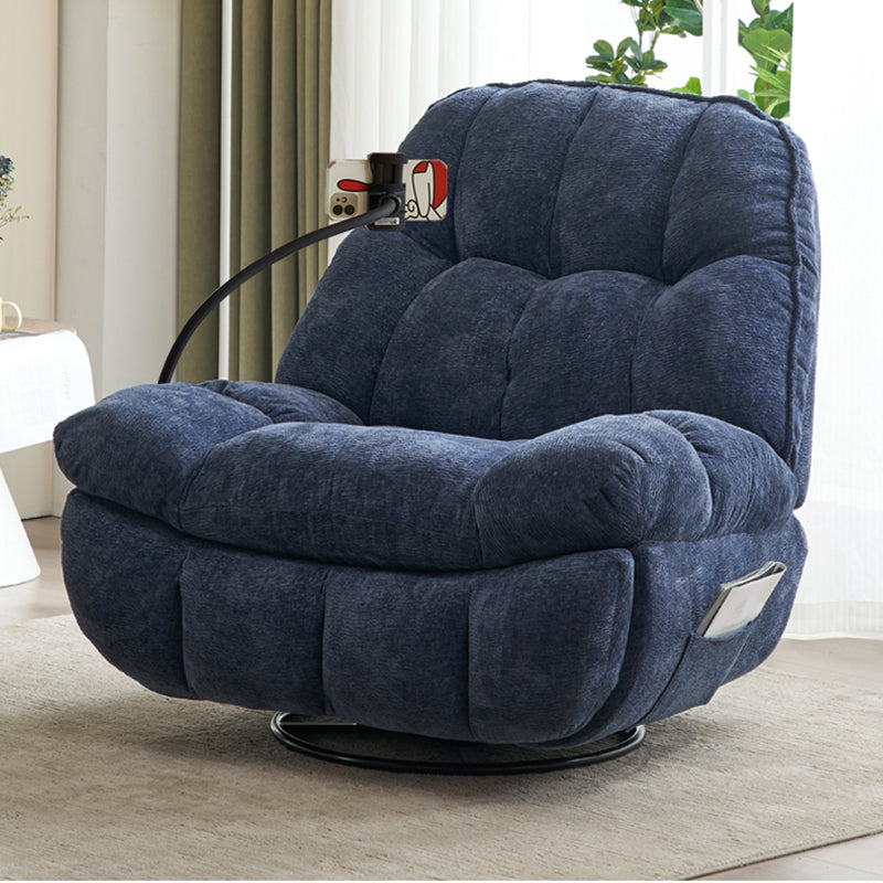 Swivel Rocker Standard Recliner Solid Color Recliner Chair with Storage