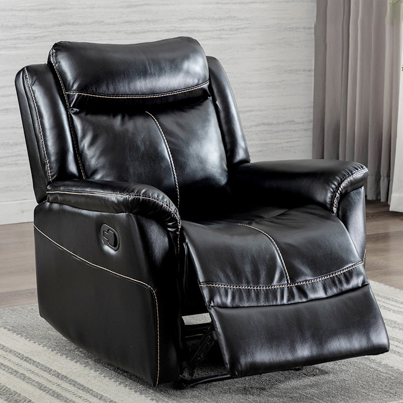 Swivel Rocker Metal Frame Standard Recliner Solid Color Leather Recliner Chair