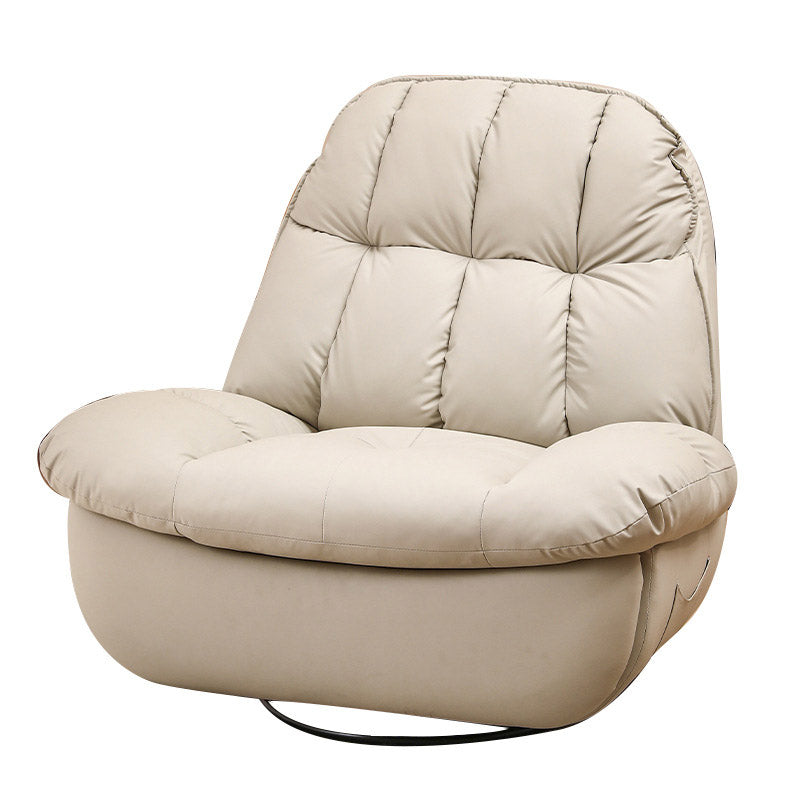 Metal Frame Swivel Rocker Standard Recliner Solid Color Faux Leather Recliner Chair