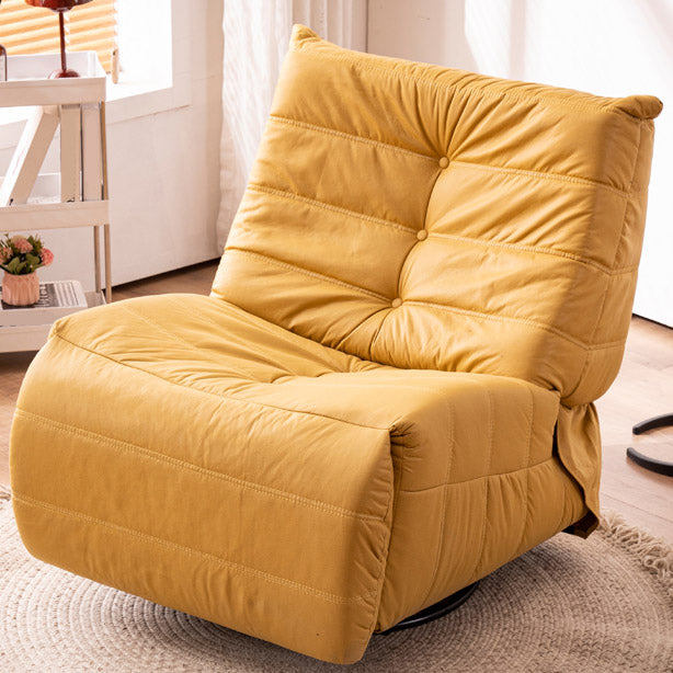 Swivel Rocker Standard Recliner Manual-Handle Faux Leather Recliner Chair