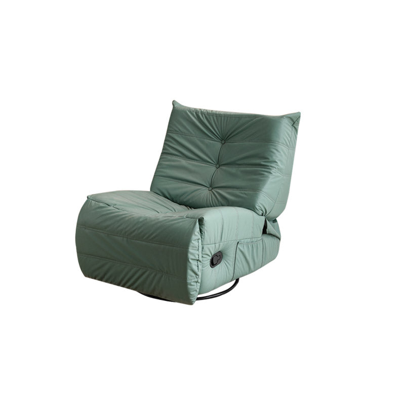 Swivel Rocker Standard Recliner Manual-Handle Faux Leather Recliner Chair