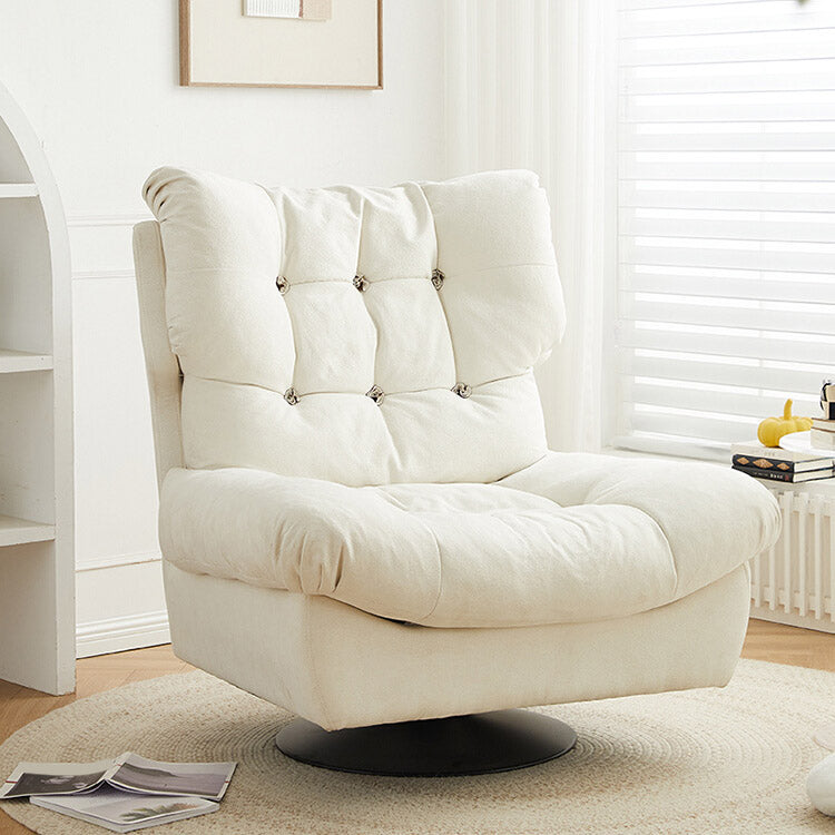 Swivel Recliner Chair Solid Color Standard Recliner Chair with Tufted Back