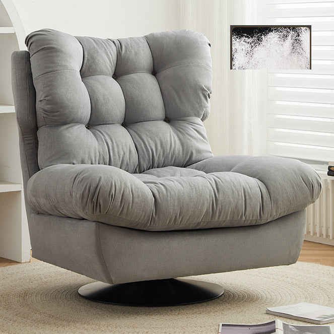 Swivel Recliner Chair Solid Color Standard Recliner Chair with Tufted Back