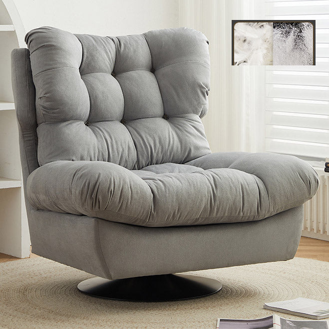 Swivel Recliner Chair Solid Color Standard Recliner Chair with Tufted Back