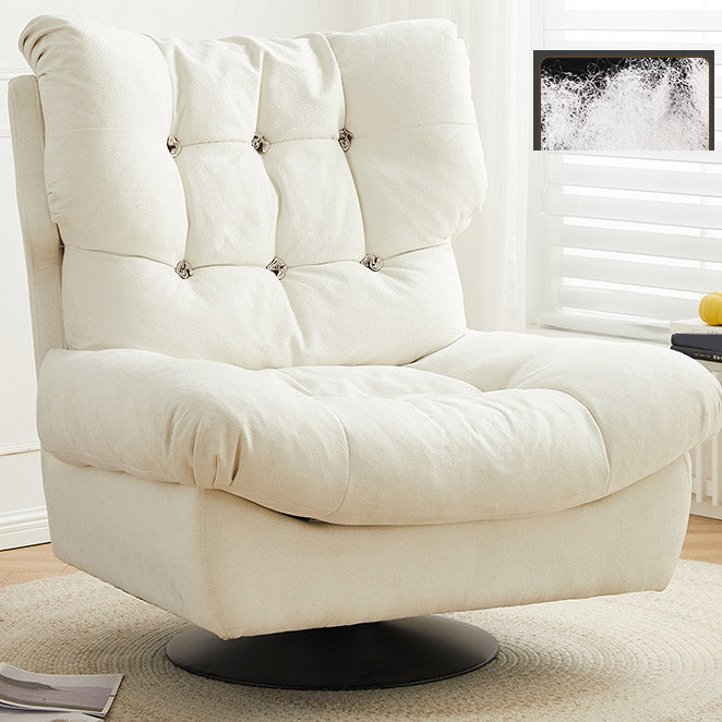 Swivel Recliner Chair Solid Color Standard Recliner Chair with Tufted Back