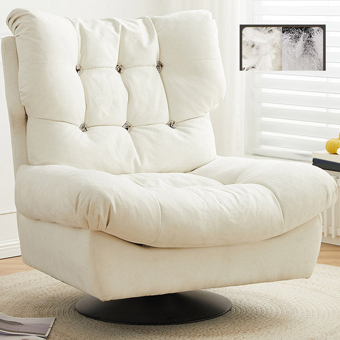 Swivel Recliner Chair Solid Color Standard Recliner Chair with Tufted Back