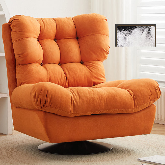 Swivel Recliner Chair Solid Color Standard Recliner Chair with Tufted Back