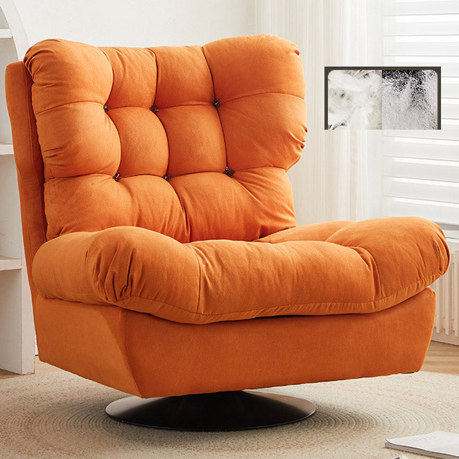 Swivel Recliner Chair Solid Color Standard Recliner Chair with Tufted Back