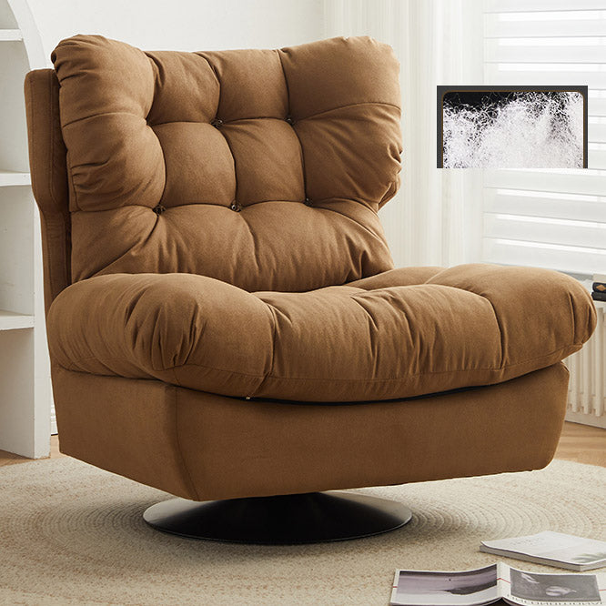 Swivel Recliner Chair Solid Color Standard Recliner Chair with Tufted Back