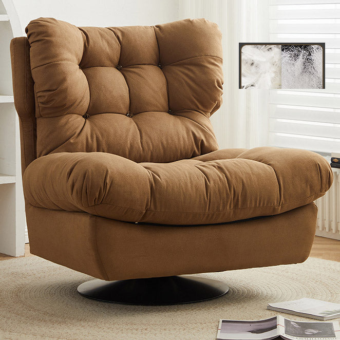 Swivel Recliner Chair Solid Color Standard Recliner Chair with Tufted Back