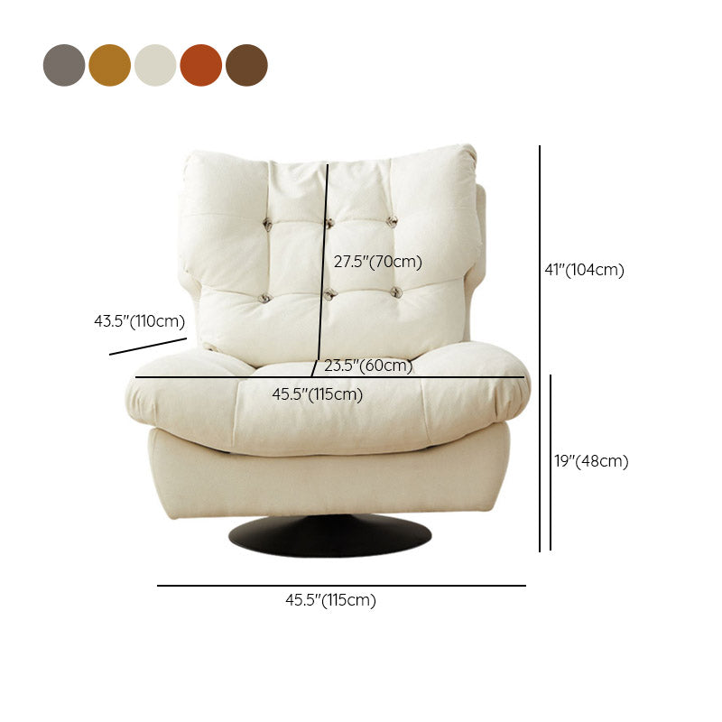 Swivel Recliner Chair Solid Color Standard Recliner Chair with Tufted Back