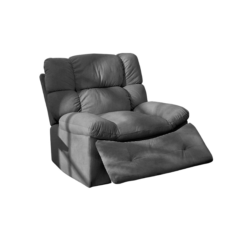 Microsuede Standard Recliner Solid Color Recliner Chair with Footrest