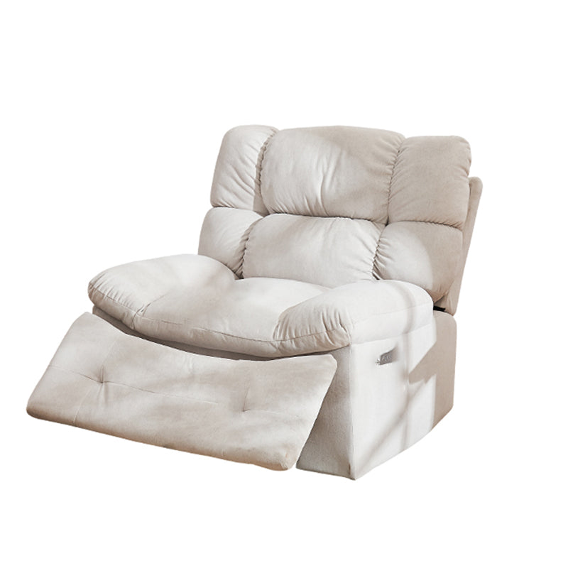 Microsuede Standard Recliner Solid Color Recliner Chair with Footrest