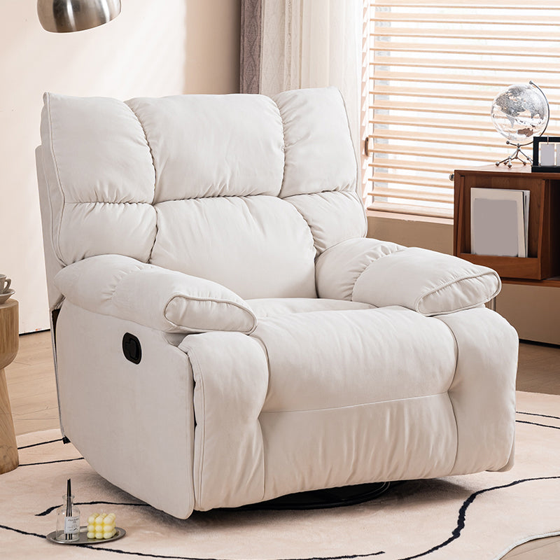 Swivel Rocker Standard Recliner Solid Color Metal Frame Recliner Chair