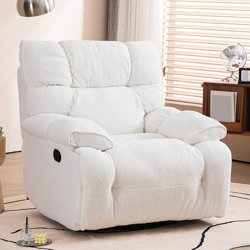 Swivel Rocker Standard Recliner Solid Color Metal Frame Recliner Chair