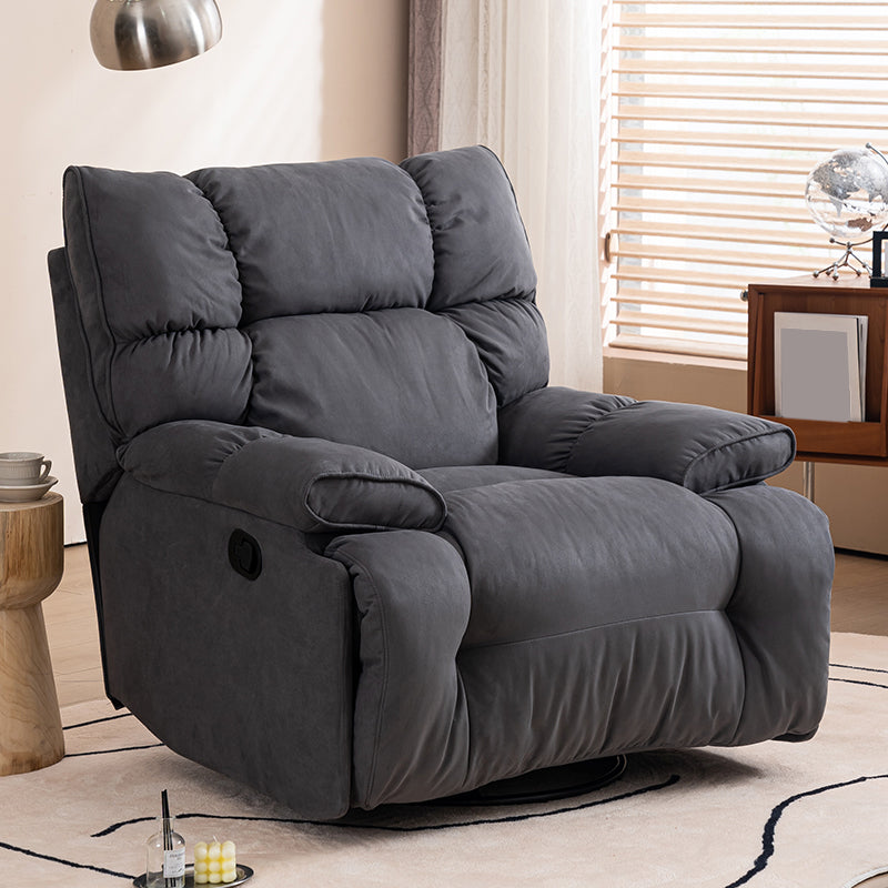 Swivel Rocker Standard Recliner Solid Color Metal Frame Recliner Chair