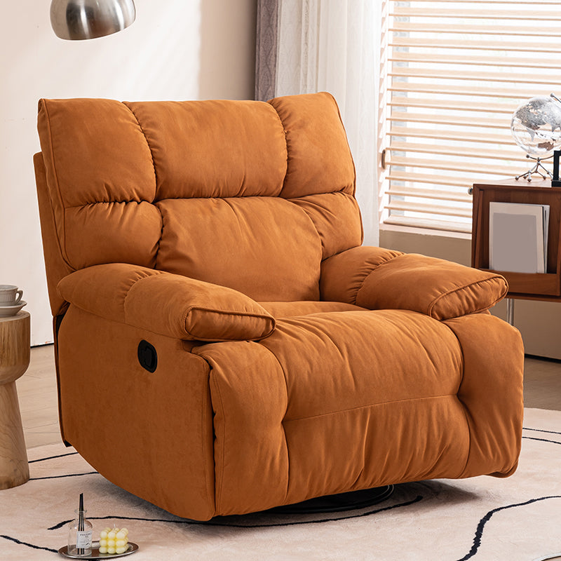 Swivel Rocker Standard Recliner Solid Color Metal Frame Recliner Chair