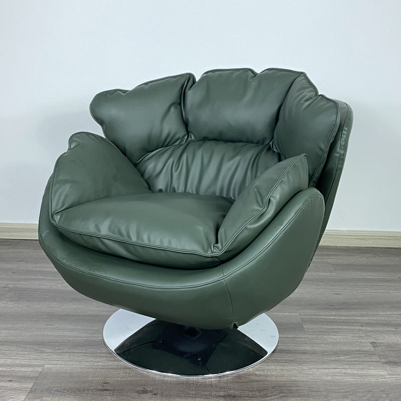 Solid Color Faux Leather Standard Recliner Metal Frame Swivel Recliner Chair