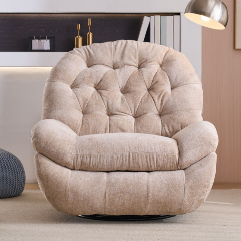 Metal Frame Swivel Rocker Standard Recliner Solid Color Recliner Chair with Tufted Back