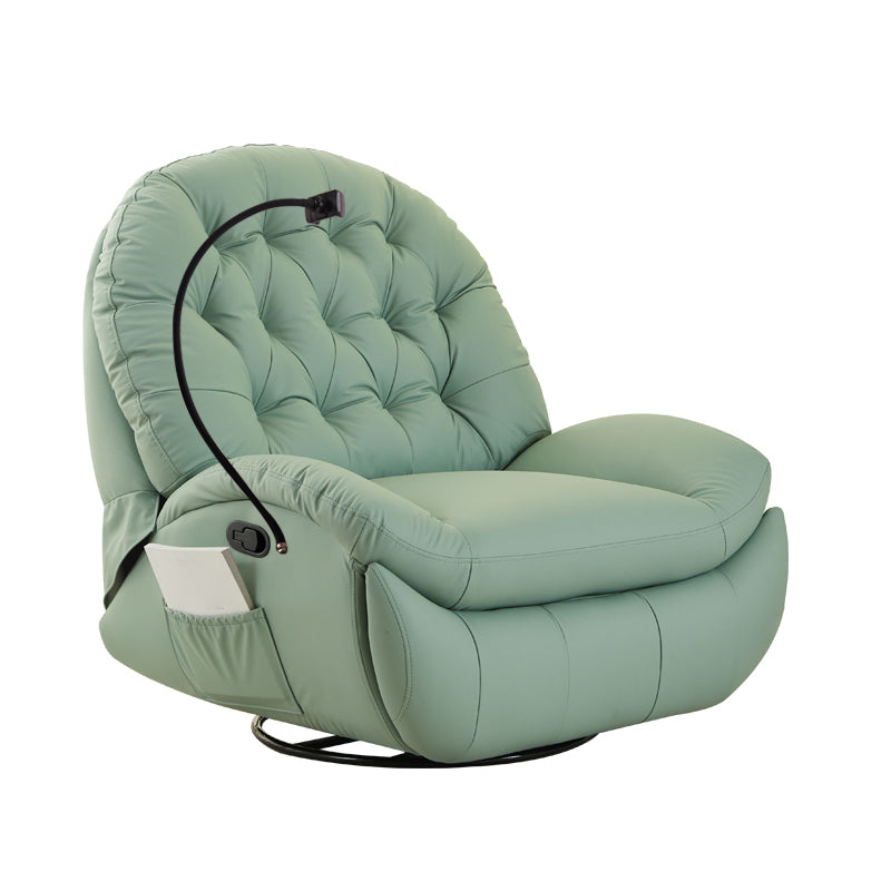 Metal Frame Swivel Rocker Standard Recliner Solid Color Recliner Chair with Tufted Back