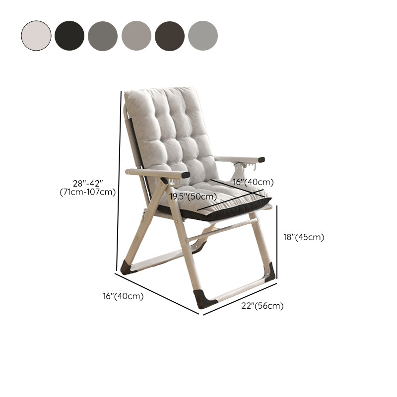 Contemporary Metal Frame Recliner Foldable Recliner Chair with Position Lock