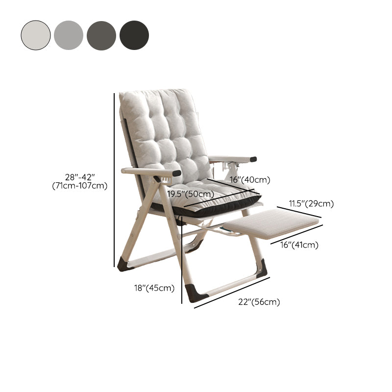 Contemporary Metal Frame Recliner Foldable Recliner Chair with Position Lock