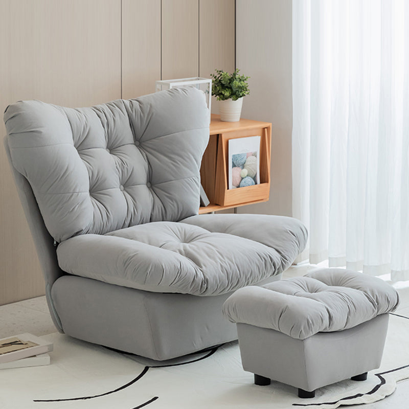 Contemporary Solid Color Standard Recliner Chair with Tufted Back