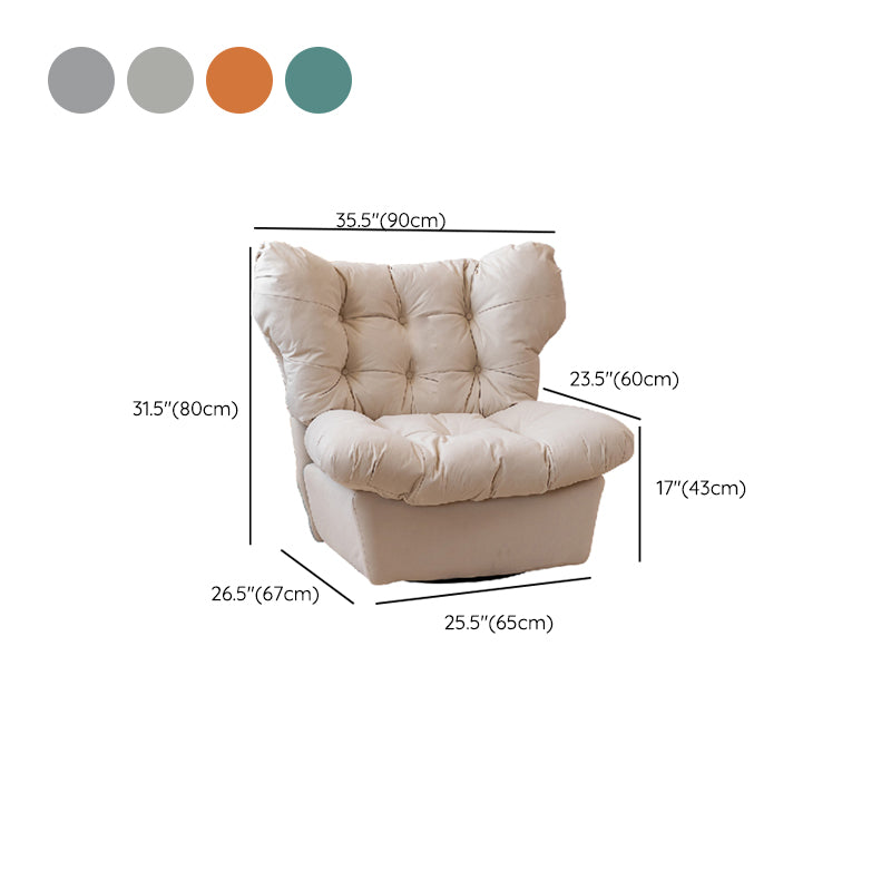 Contemporary Solid Color Standard Recliner Chair with Tufted Back