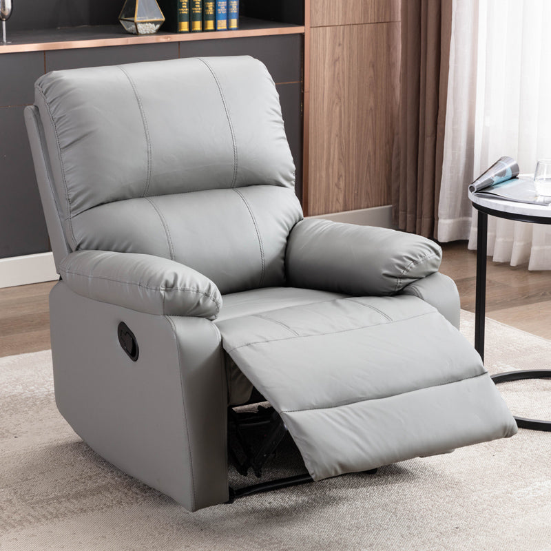 Modern Bonded Leather Standard Recliner with Extended Footrest