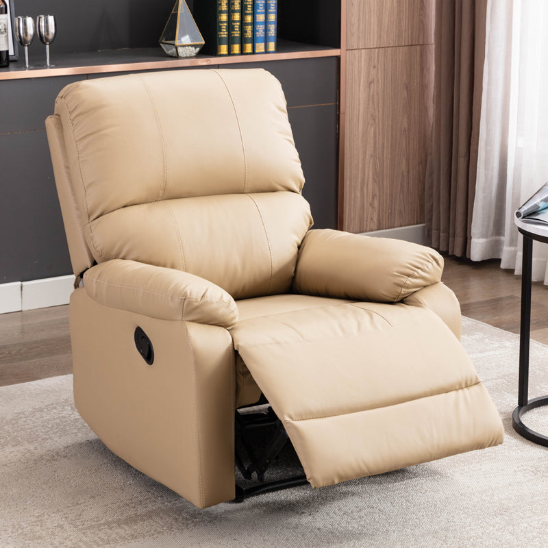 Modern Bonded Leather Standard Recliner with Extended Footrest