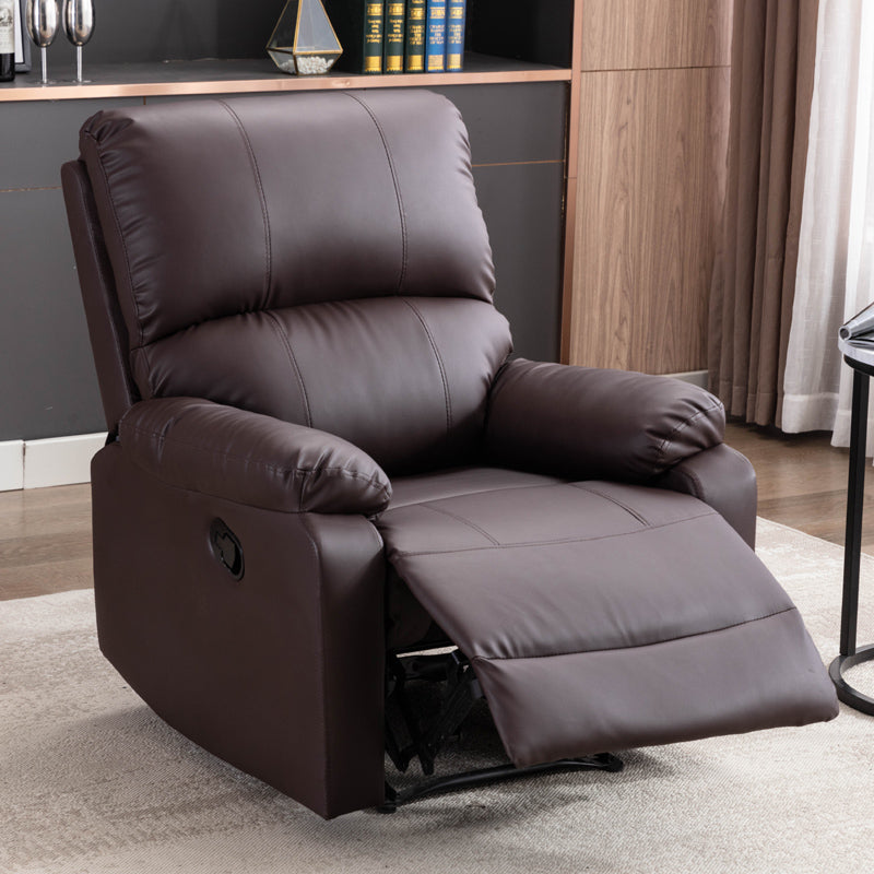 Modern Bonded Leather Standard Recliner with Extended Footrest