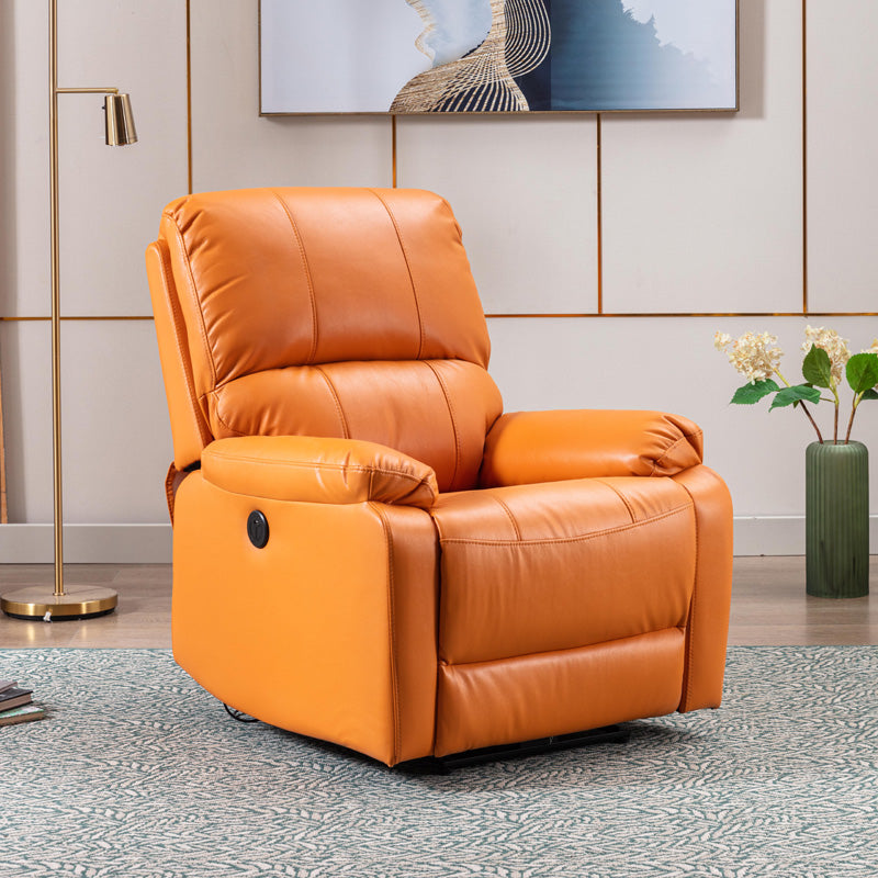 Modern Bonded Leather Standard Recliner with Extended Footrest