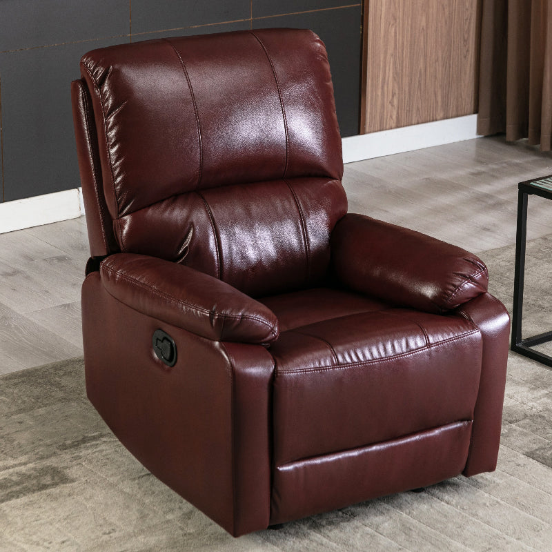 Modern Bonded Leather Standard Recliner with Extended Footrest