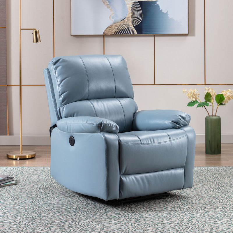 Modern Bonded Leather Standard Recliner with Extended Footrest