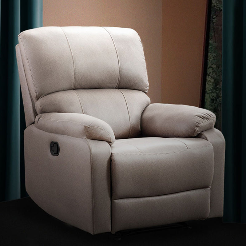 Modern Bonded Leather Standard Recliner with Extended Footrest