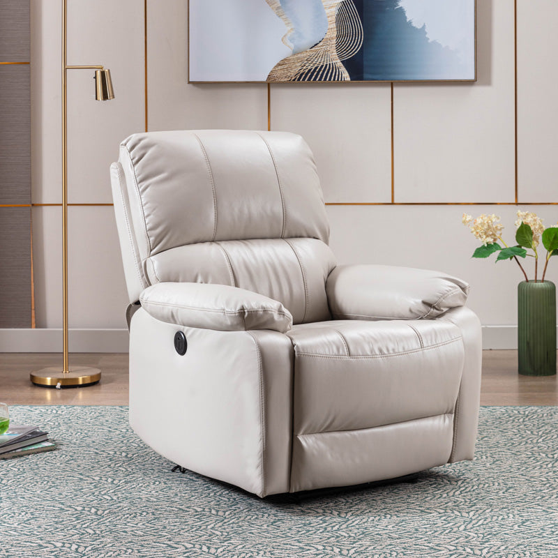 Modern Bonded Leather Standard Recliner with Extended Footrest