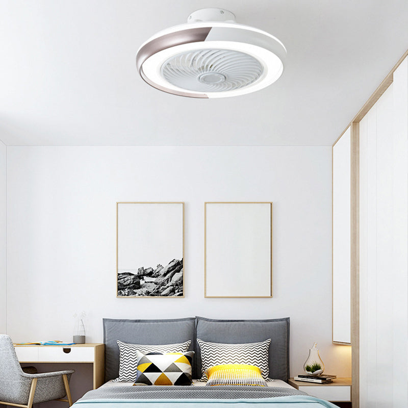 5-Blade Modern Ceiling Fan Metallic Polish Finish Fan with Light for Home