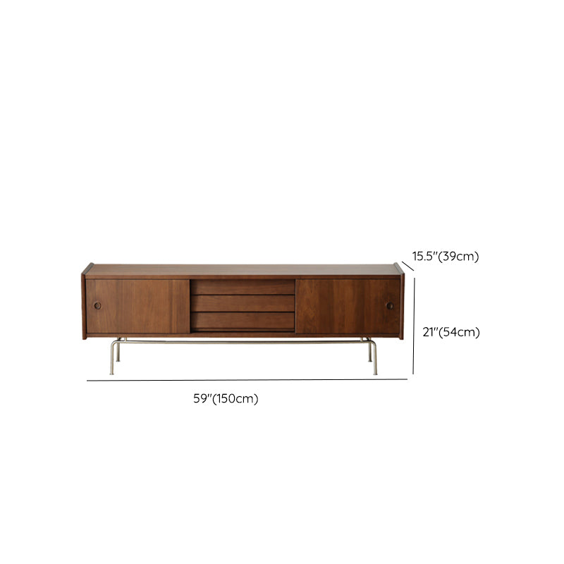 Scandinavian Media Console Solid Wood TV Console for Living Room