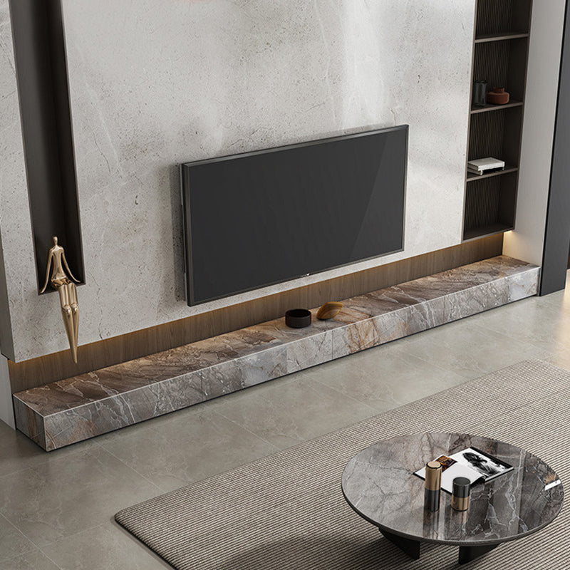 Brown Stone TV Stand Console Contemporary Media Console with Drawers