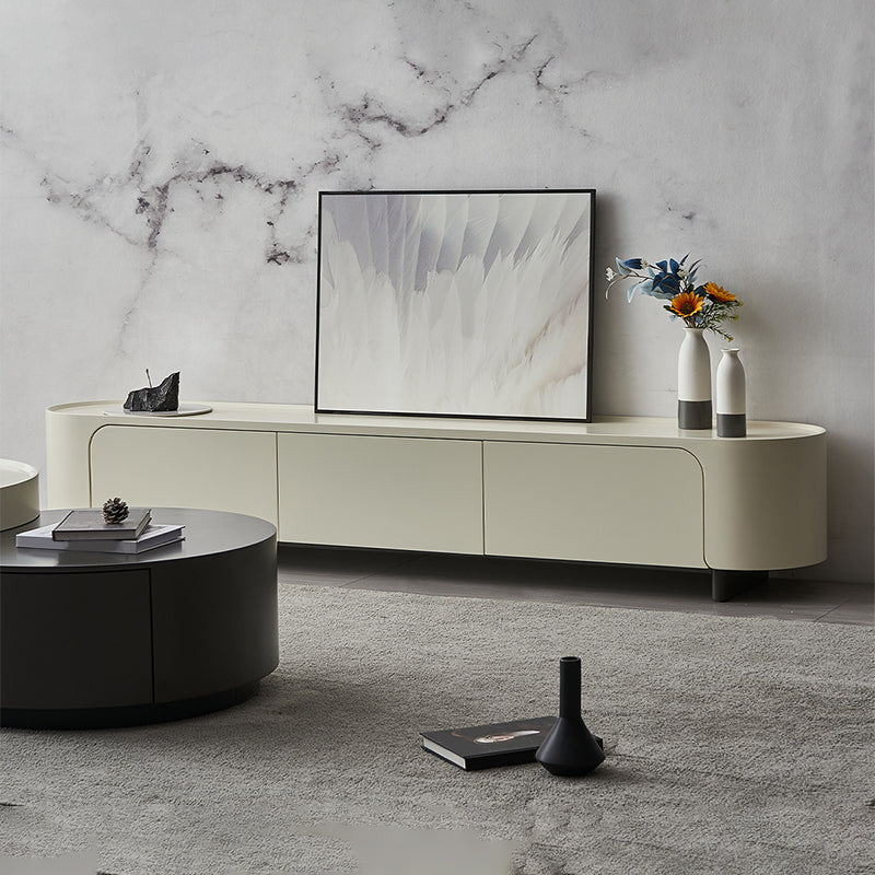 Stone TV Media Console Contemporary Media Console with 3 Drawers