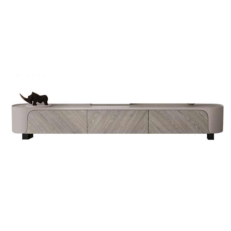 Stone TV Media Console Contemporary Media Console with 3 Drawers