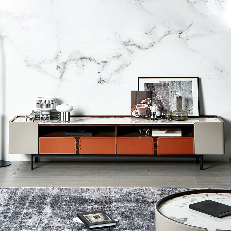 Open Storage TV Media Console Contemporary Media Console with 2/3 Drawers