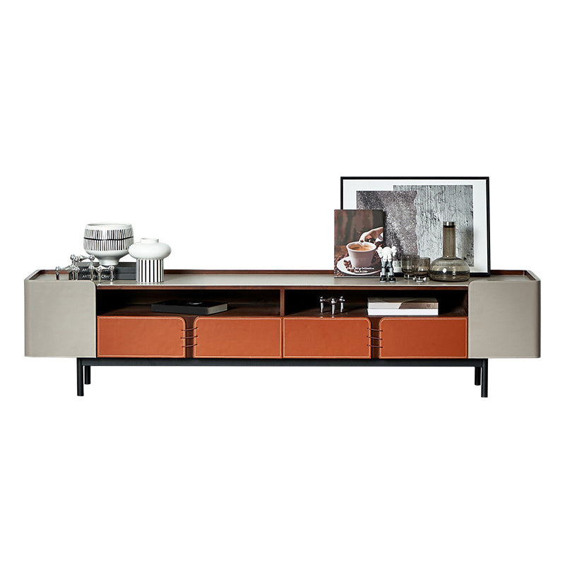 Open Storage TV Media Console Contemporary Media Console with 2/3 Drawers