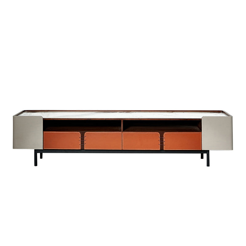 Open Storage TV Media Console Contemporary Media Console with 2/3 Drawers