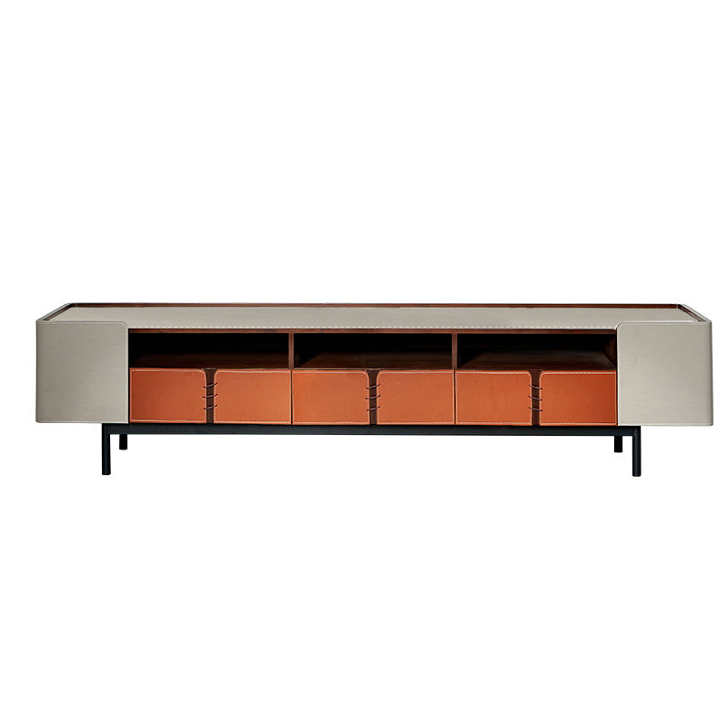 Open Storage TV Media Console Contemporary Media Console with 2/3 Drawers